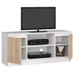 SZAFKA RTV 120 cm 2D 1P BIAŁA / SONOMA
