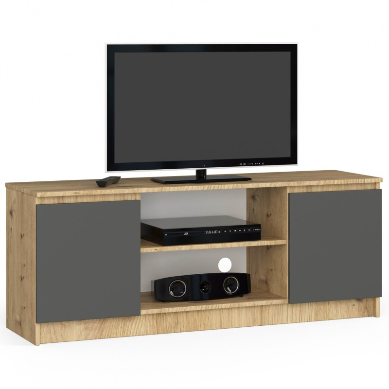 KOMODA RTV K140 2D 1P CLP DĄB ARTISAN / SZARY KOMODA RTV K140 2D 1P CLP DĄB ARTISAN / SZARY