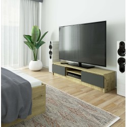 KOMODA RTV K160 CLP DĄB ARTISAN / SZARY