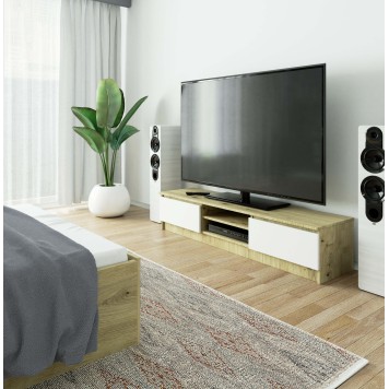 KOMODA RTV K160 CLP DĄB ARTISAN / BIAŁY