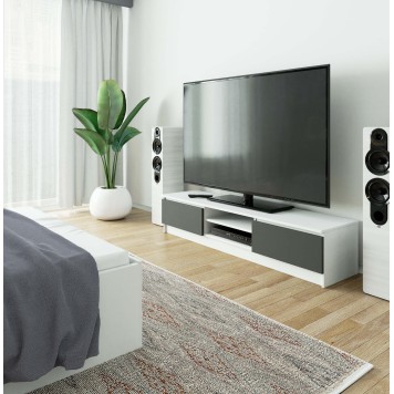 KOMODA RTV K160 CLP BIAŁY / SZARY