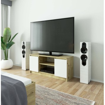 KOMODA RTV K120 2D 1P CLP DĄB ARTISAN / BIAŁY
