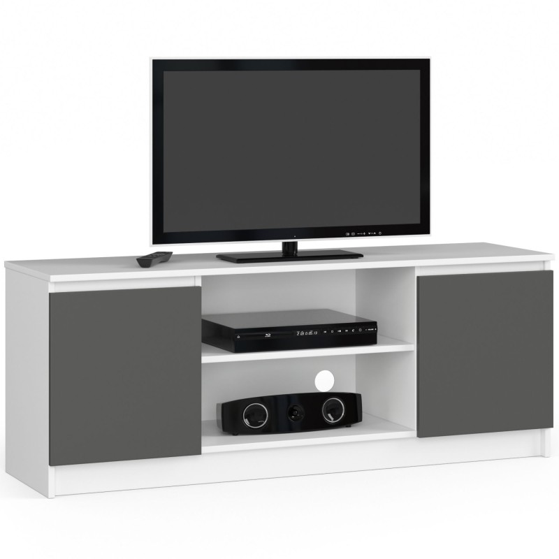 KOMODA RTV K140 2D 1P CLP BIAŁY / SZARY KOMODA RTV K140 2D 1P CLP BIAŁY / SZARY