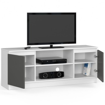 KOMODA RTV K140 2D 1P CLP BIAŁY / SZARY