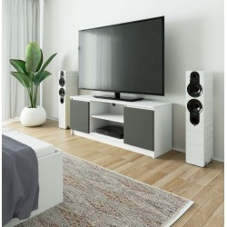 KOMODA RTV K140 2D 1P CLP BIAŁY / SZARY
