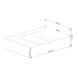 ŁÓŻKO PODNOSZONE CLP 140x200 OSKRZYNIA + STELAŻ BIAŁE