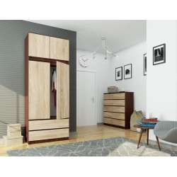 Nadstawka na szafę S 90 cm - wenge-dąb sonoma - 2 drzwi