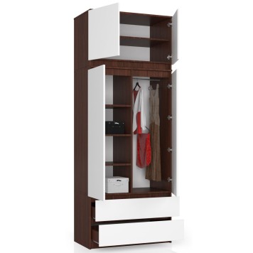 Nadstawka na szafę S 90 cm - wenge-biała - 2 drzwi