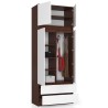 Nadstawka na szafę S 90 cm - wenge-biała - 2 drzwi