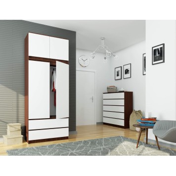 Nadstawka na szafę S 90 cm - wenge-biała - 2 drzwi