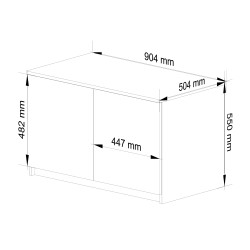Nadstawka na szafę S 90 cm - biała-dąb sonoma - 2 drzwi