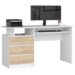 BIURKO CLP 135cm BIAŁE / SONOMA