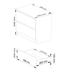 KOMODA K60 2SZ CLP GRAFIT POŁYSK