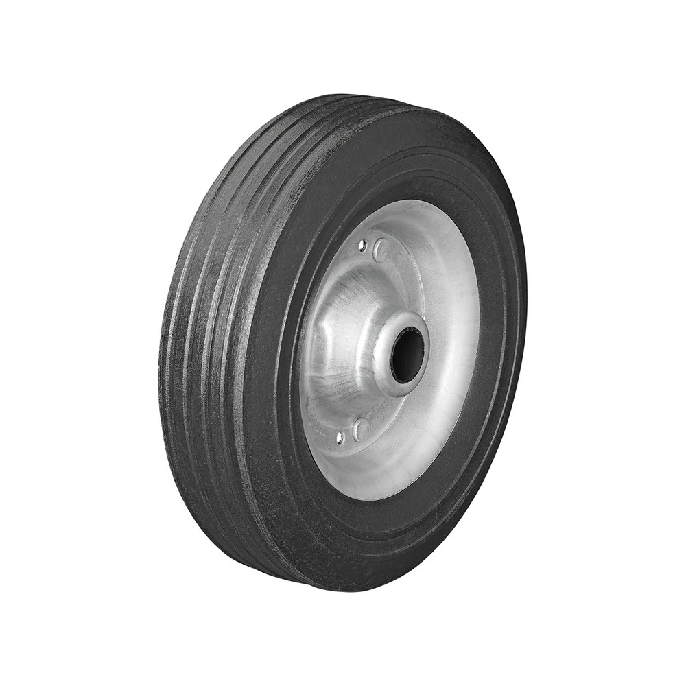 Roulette roue jockey jante métal avec pneu caoutchouc 200x60mm