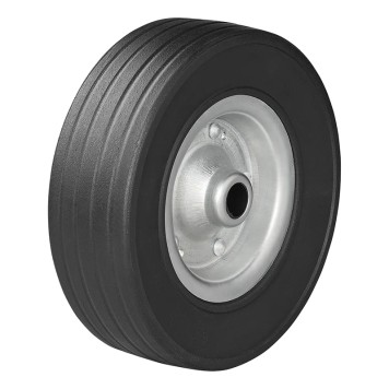 Roulette roue jockey jante métal avec pneu caoutchouc 220 x 65 mm 300 kg