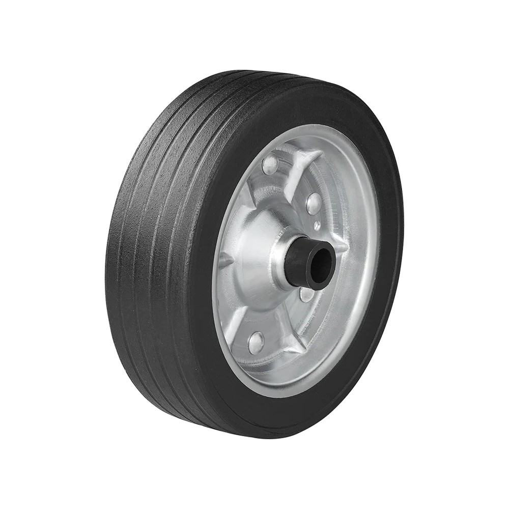 Roulette roue jockey jante métal grande avec pneu caoutchouc 220 x 65 mm 300 kg