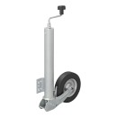 Roue jockey 60mm jante métal avec pneu caoutchouc 200x60mm pliable