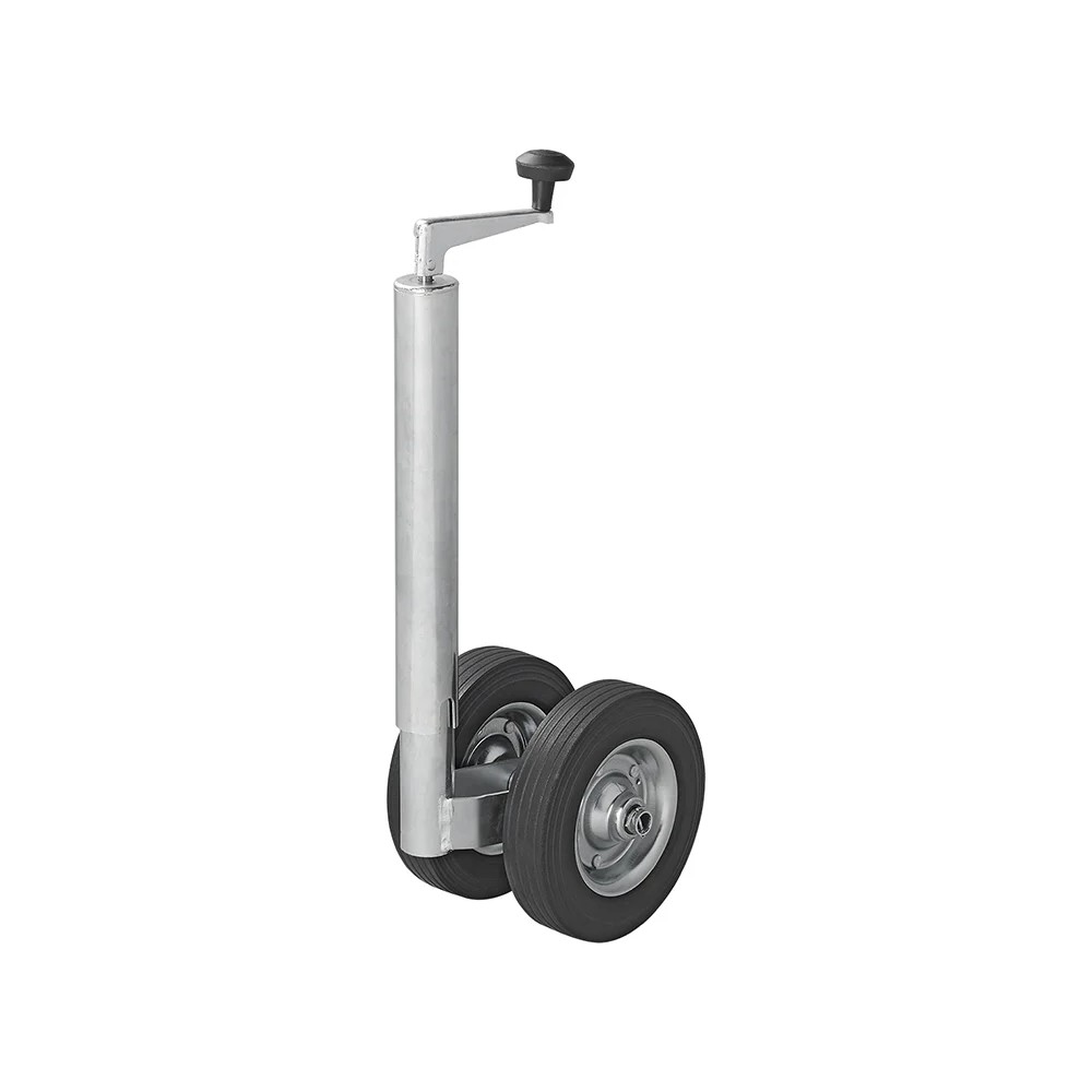 Roue jockey double 48 mm avec pneus en caoutchouc solide 200 x 50 mm