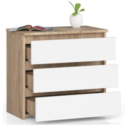 KOMODA CL3 3SZ CLP PK DĄB SONOMA / BIAŁY