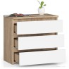 KOMODA CL3 3SZ CLP PK DĄB SONOMA / BIAŁY