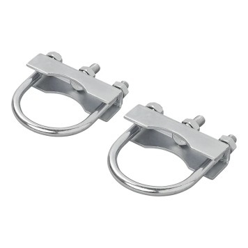 Etrier de fixation en U ronde 60/70mm pour collier roue jockey - jeu de 2 pièces dans blister