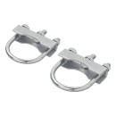 Etrier de fixation en U ronde 60/70mm pour collier roue jockey - jeu de 2 pièces dans blister
