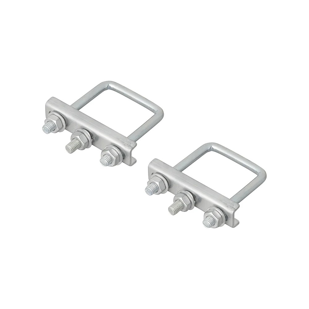 Etrier de fixation en U carré 60mm pour collier roue jockey - jeu de 2 pièces Etrier de fixation en U carré 60mm pour collier roue jockey - jeu de 2 pièces