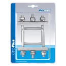 Etrier de fixation en U carré 60mm pour collier roue jockey - jeu de 2 pièces dans blister