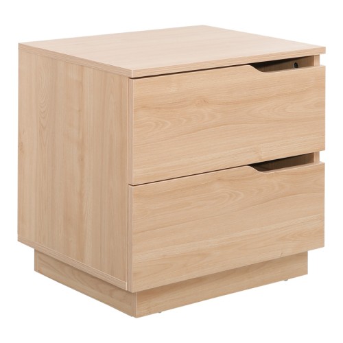 Table de chevet en bois marron 2 tiroirs 48x40x48 cm
