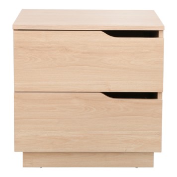 Table de chevet en bois marron 2 tiroirs 48x40x48 cm

