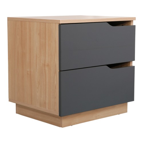Table de chevet en bois marron antharcite 48x40x48 cm
