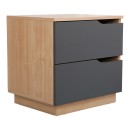 Table de chevet en bois marron antharcite 48x40x48 cm
