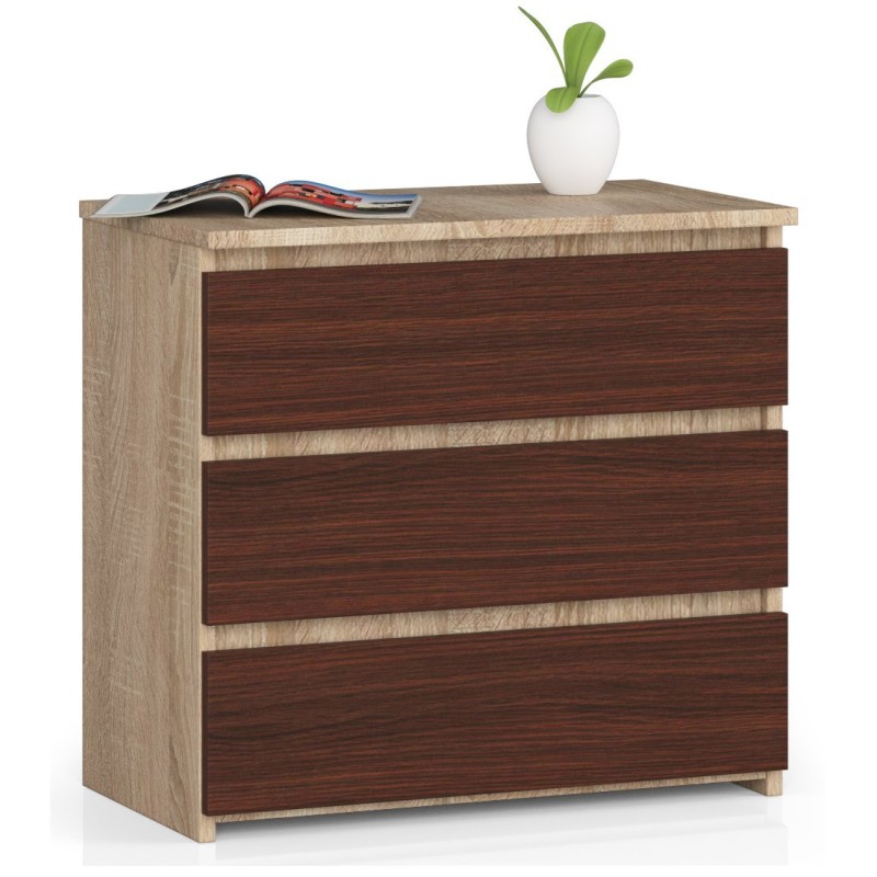 KOMODA CL3 3SZ CLP DĄB SONOMA / WENGE KOMODA CL3 3SZ CLP DĄB SONOMA / WENGE