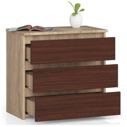 KOMODA CL3 3SZ CLP DĄB SONOMA / WENGE