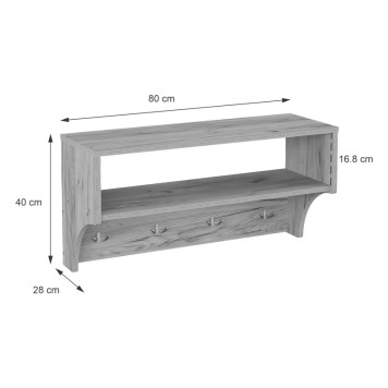 Crosta pakoworld coat rack in oak shade 80x28x40cm