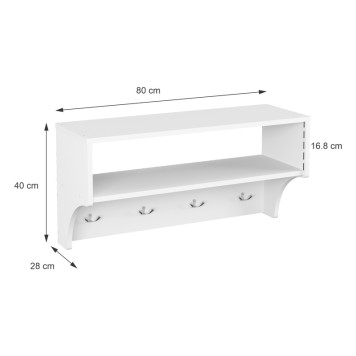 Porte manteau blanc 80x28x40 cm
