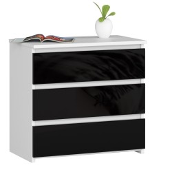 SZAFKA NOCNA CL3 60 cm PK BIAŁA / CZARNY POŁYSK