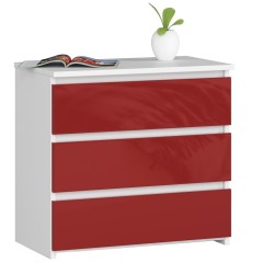 SZAFKA NOCNA CL3 60 cm PK BIAŁA / CZERWONY POŁYSK