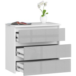 SZAFKA NOCNA CL3 60 cm PK BIAŁA / METALIK POŁYSK