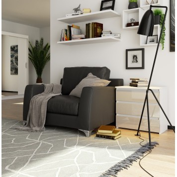 SZAFKA NOCNA CL3 60 cm PK BIAŁA / METALIK POŁYSK