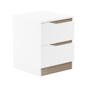 Table de chevet en bois 2 tiroirs blanche 40x40x50 cm
