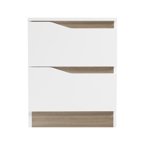 Table de chevet en bois 2 tiroirs blanche 40x40x50 cm

