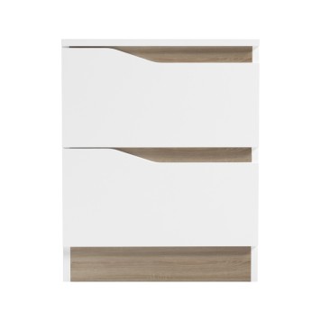Table de chevet en bois 2 tiroirs blanche 40x40x50 cm

