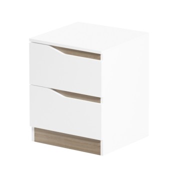Table de chevet en bois 2 tiroirs blanche 40x40x50 cm
