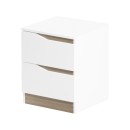 Table de chevet en bois 2 tiroirs blanche 40x40x50 cm
