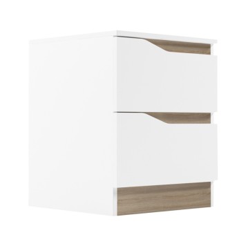 Table de chevet en bois 2 tiroirs blanche 40x40x50 cm

