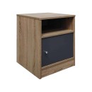 Table de chevet en bois avec porte marron Anthracite 40x40x50 cm
