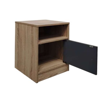 Table de chevet en bois avec porte marron Anthracite 40x40x50 cm
