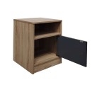 Table de chevet en bois avec porte marron Anthracite 40x40x50 cm
