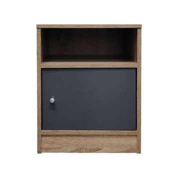 Table de chevet en bois avec porte marron Anthracite 40x40x50 cm
